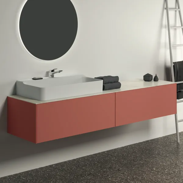 Ideal Standard Waschtischunterschrank Conca, 1985x505x360 mm, Sunset, 2 Auszüge mit Push-Open und Softclose-Einzug, ohne Platte Ideal Standard Waschtischunterschrank Conca, 1985x505x360 mm, Sunset, 2 Auszüge mit Push-Open und Softclose-Einzug, ohne Platte