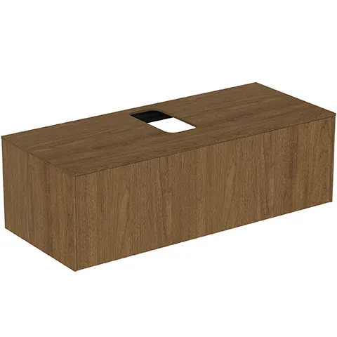 Ideal Standard Waschtischplatte Conca mittiger Ausschnitt, Walnuss Dunkel, 1202 x 505 mm Ideal Standard Waschtischplatte Conca mittiger Ausschnitt, Walnuss Dunkel, 1202 x 505 mm