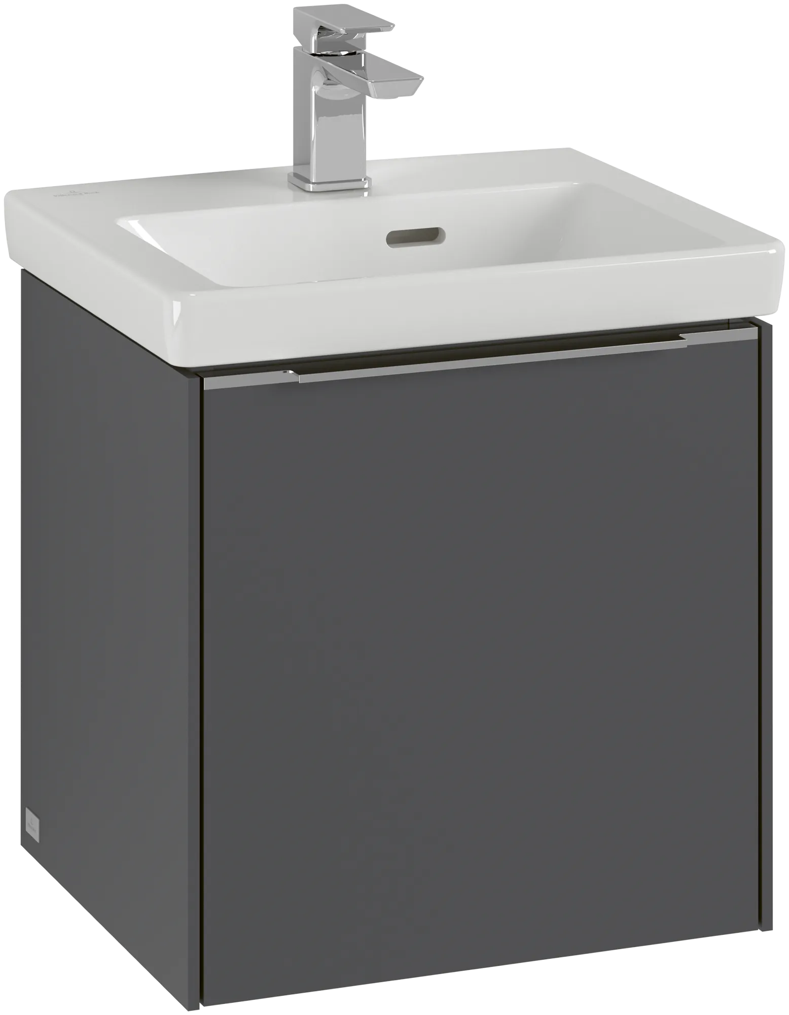 Villeroy & Boch Waschtischunterschrank mit Tür „Subway 3.0“ für Schrankwaschtisch 423 × 429 × 378 mm Graphite, 1 Tür, für Becken mittig, Anschlag links
