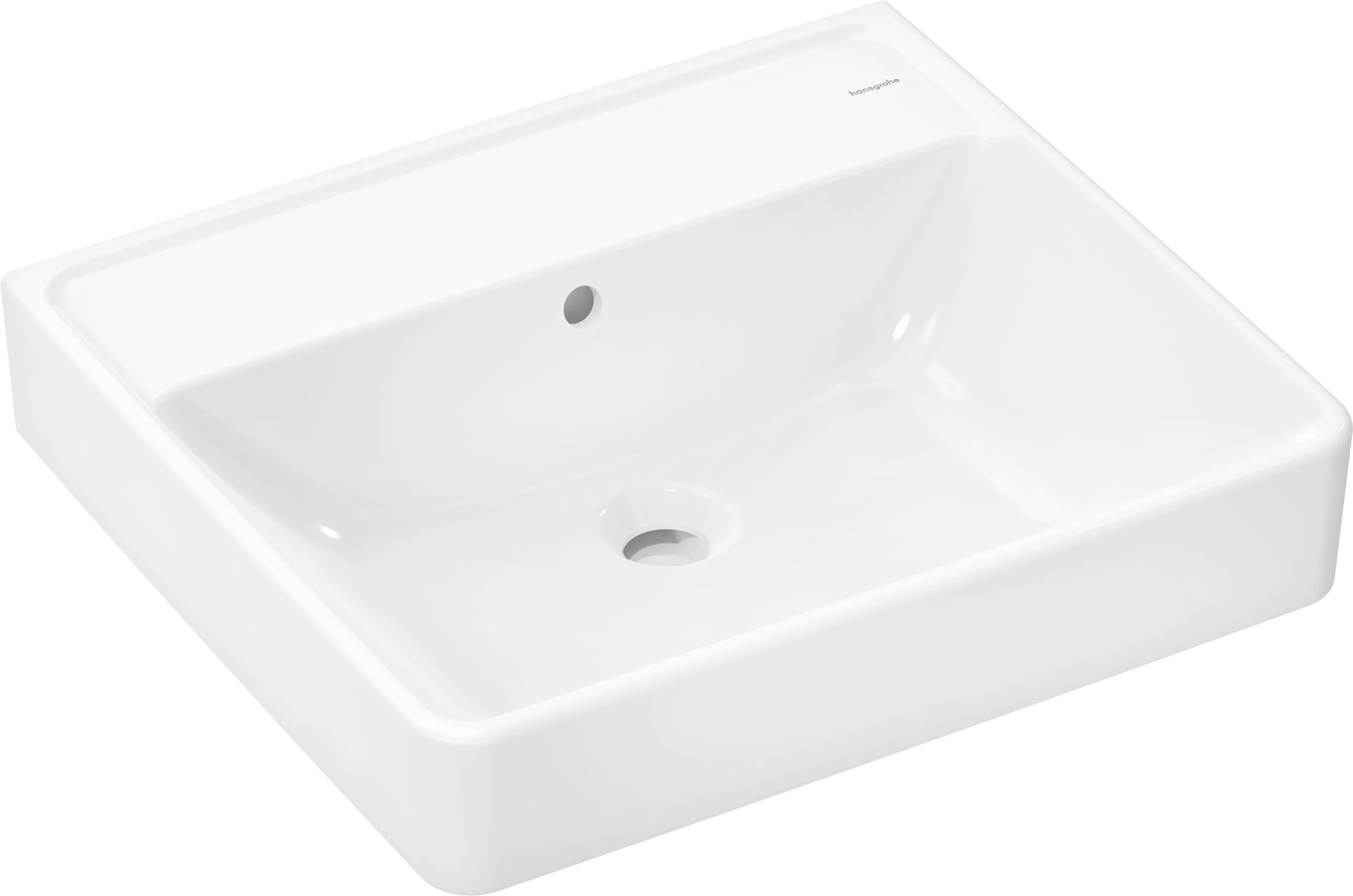 Hansgrohe Xanuia Q Waschtisch in Weiß, 550x480 mm, wandhängend mit Überlauf, glänzend