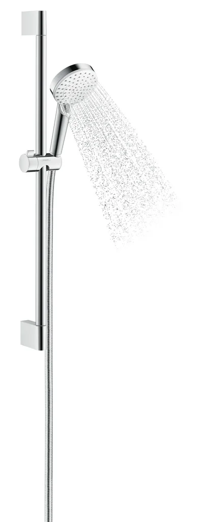 Hansgrohe Crometta Brausenset Vario EcoSmart, 100 mm, Rain & IntenseRain, 9 l/min, weiß/chrom, 65 cm Brausestange Hansgrohe Crometta Brausenset Vario EcoSmart, 100 mm, Rain & IntenseRain, 9 l/min, weiß/chrom, 65 cm Brausestange