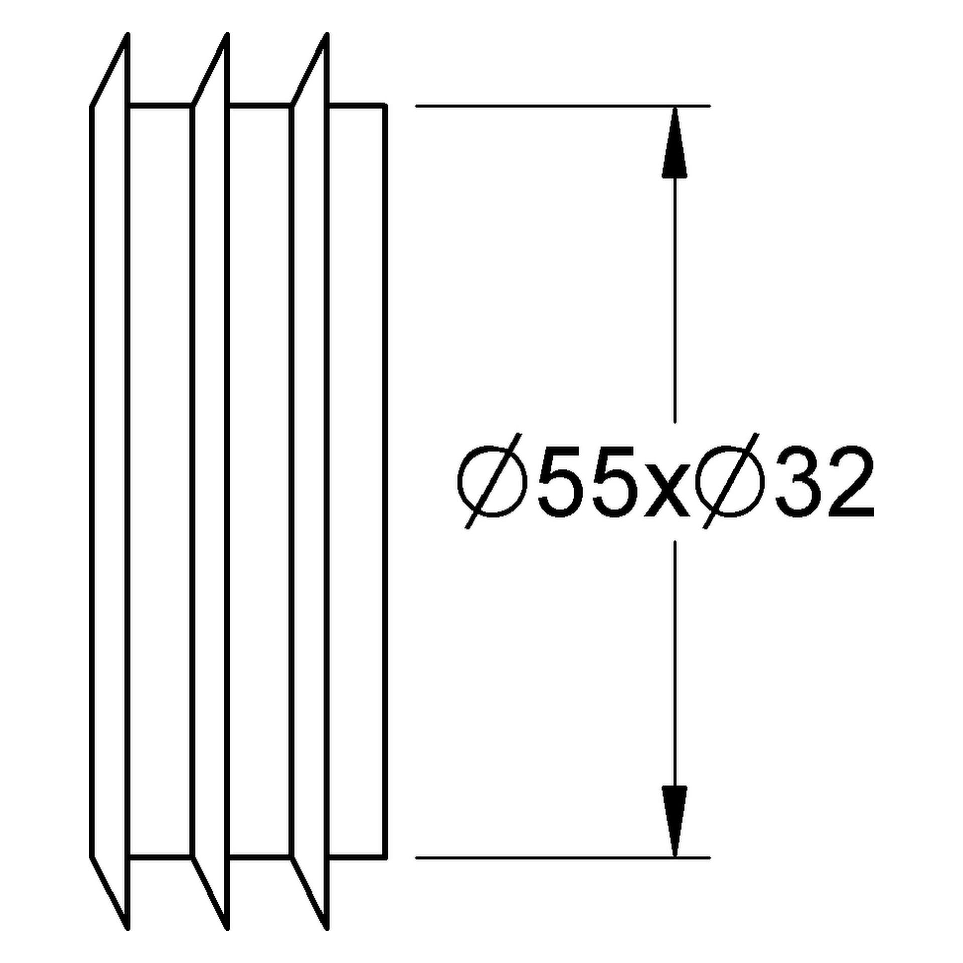 Verbinder 37119, 55 mm, für tiefhängenden Spülkasten