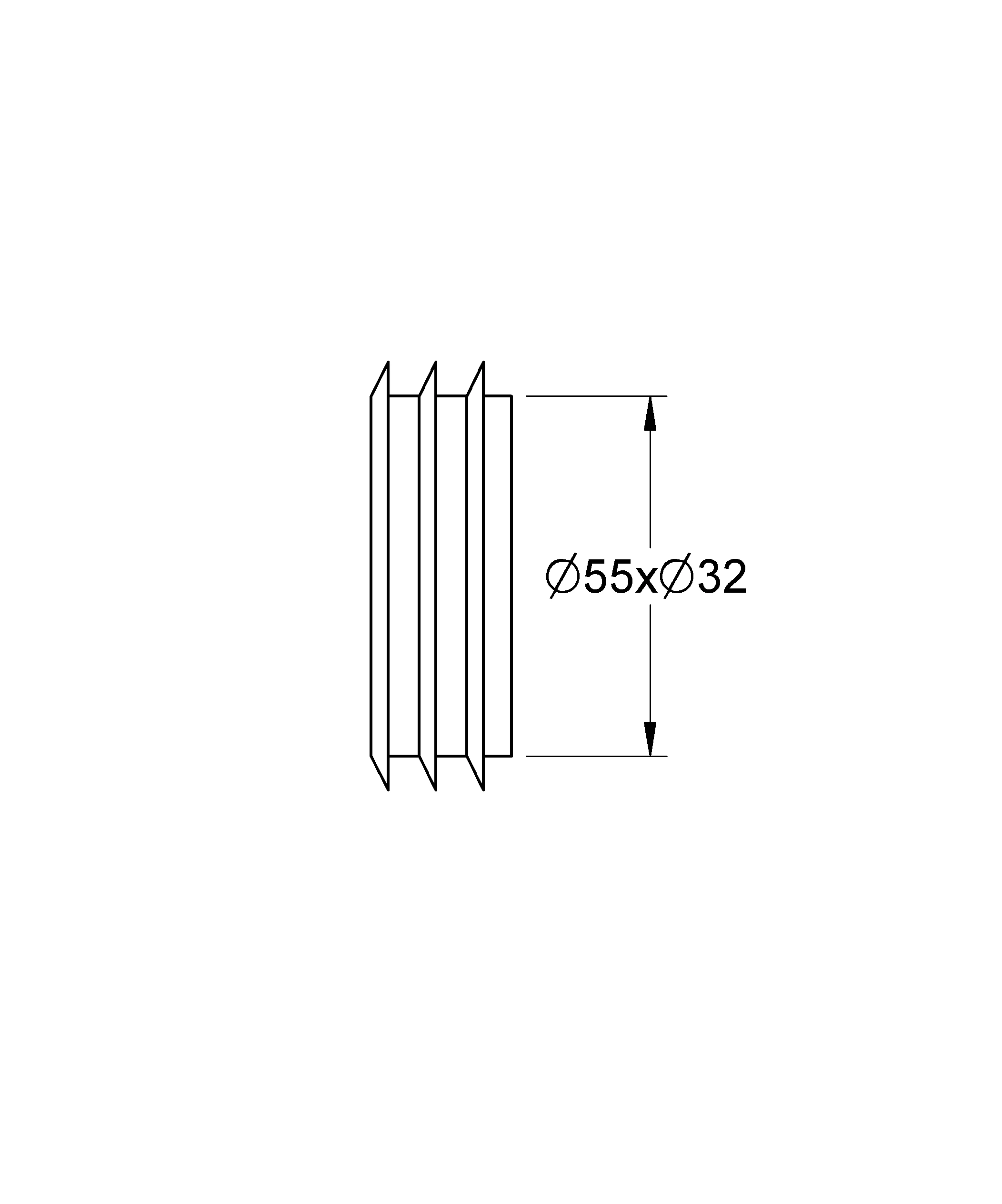 Verbinder 37119, 55 mm, für tiefhängenden Spülkasten