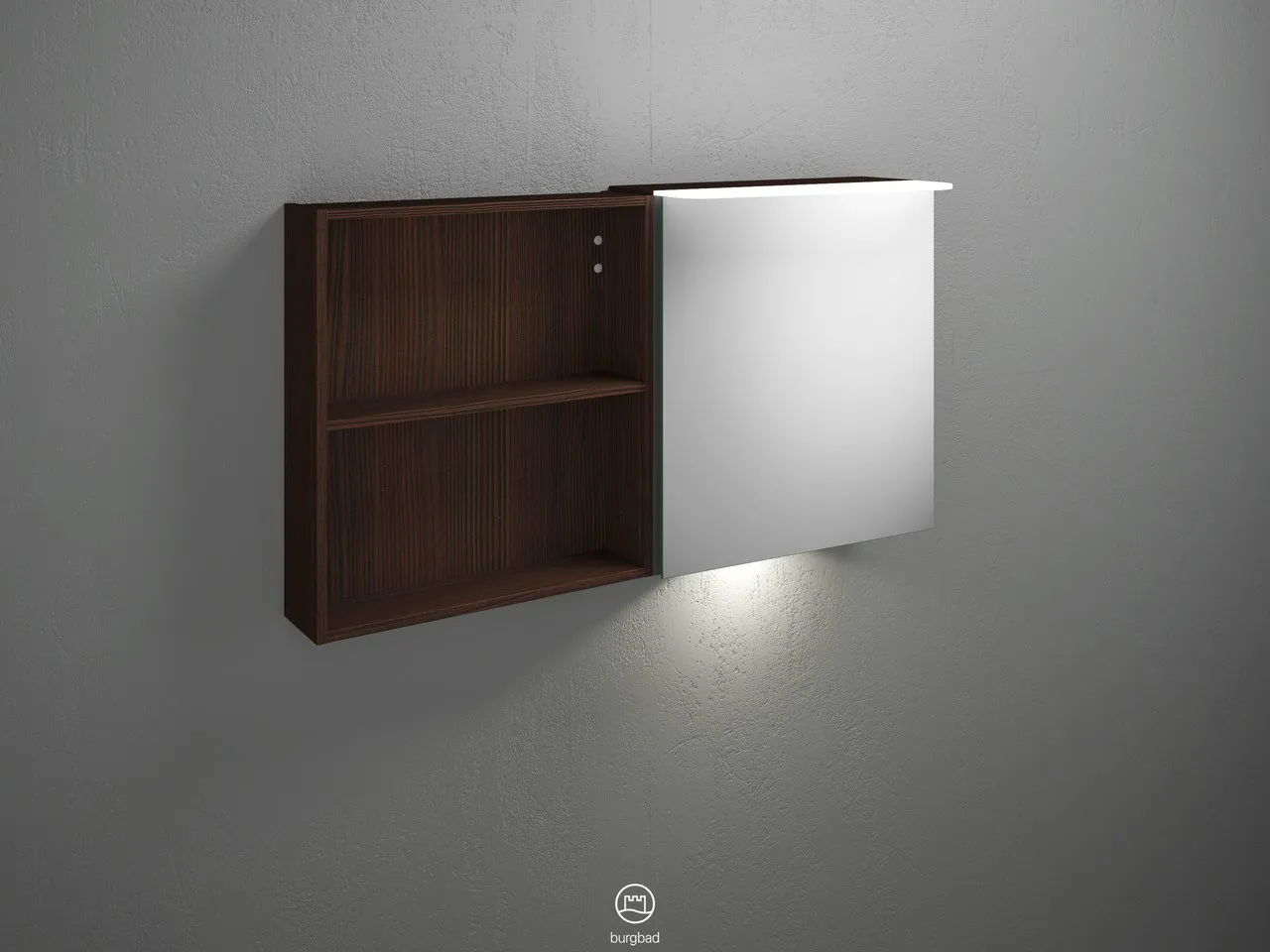 Badu Spiegelschrank SFUC120 von burgbad - 310 mm tief, 1.200 mm breit, 665 mm hoch Badu Spiegelschrank SFUC120 von burgbad - 310 mm tief, 1.200 mm breit, 665 mm hoch