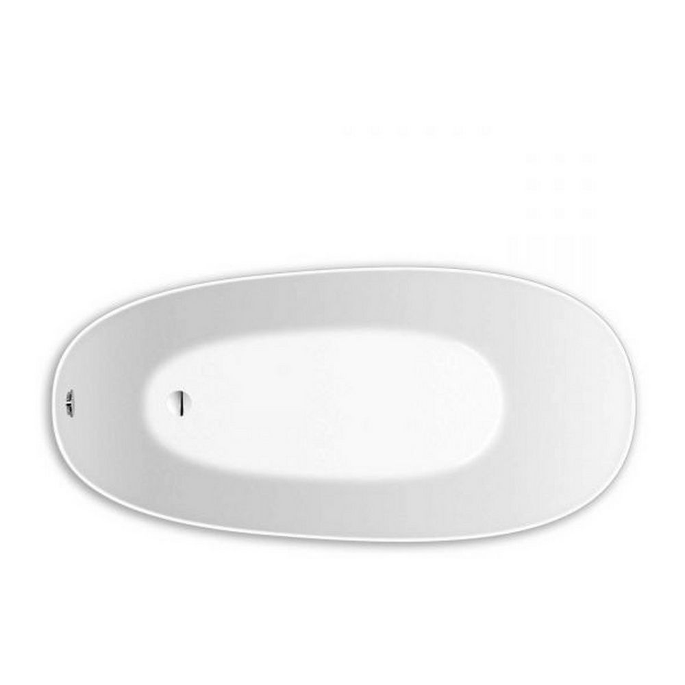 repaBAD Badewanne „Ferrara Mono“ freistehend oval 180 × 85 cm, Fußablauf in Weiß