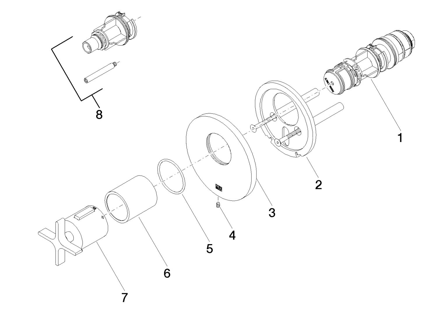 UP-Thermostat ohne Mengenregulierung VAIA Chrom 36503809