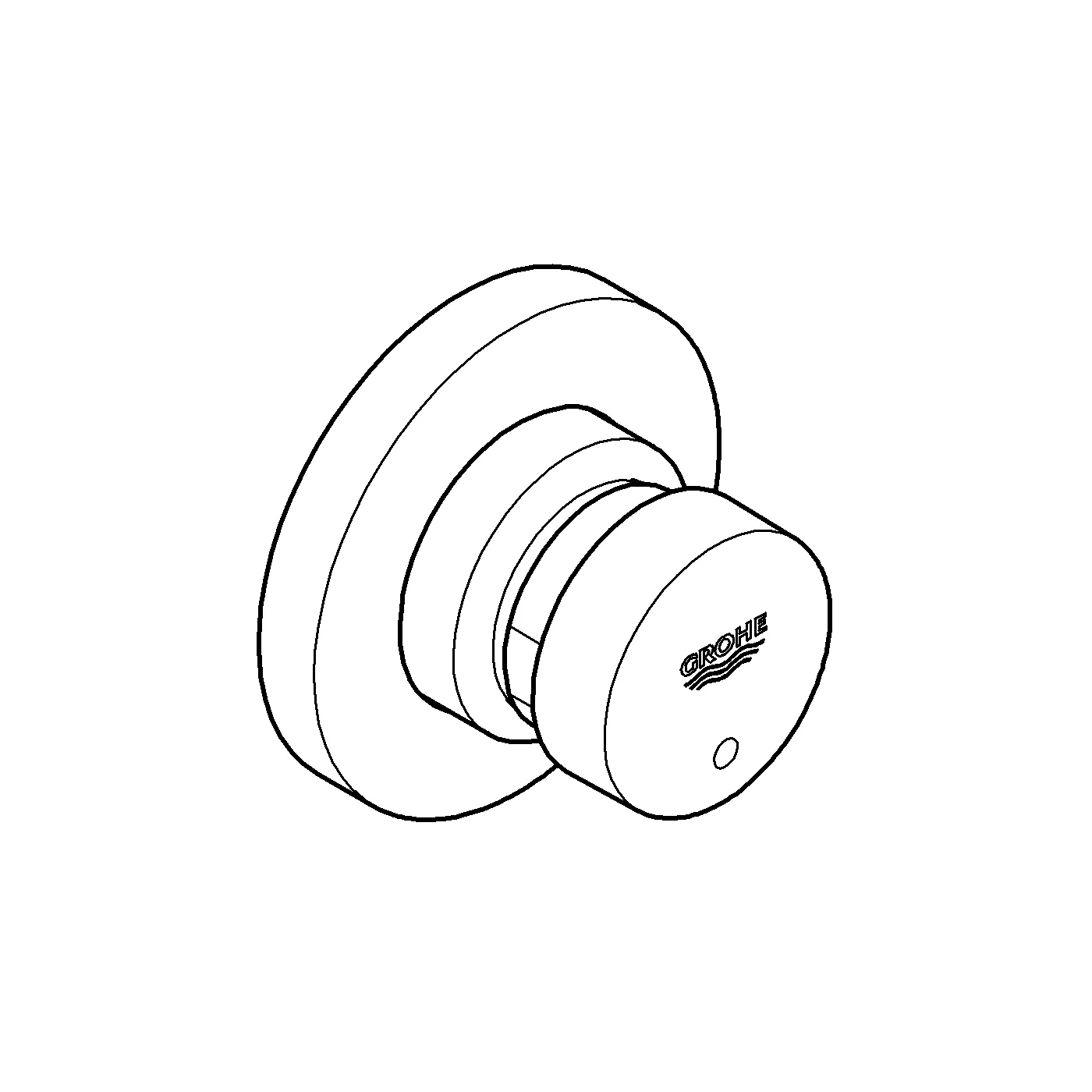 Selbstschluss-Durchgangsventil Euroeco CT 36268, für Wandeinbau mit Unterputz-Einbaukörper, ohne Mischung, Markierung blau/rot, chrom Selbstschluss-Durchgangsventil Euroeco CT 36268, für Wandeinbau mit Unterputz-Einbaukörper, ohne Mischung, Markierung blau/rot, chrom