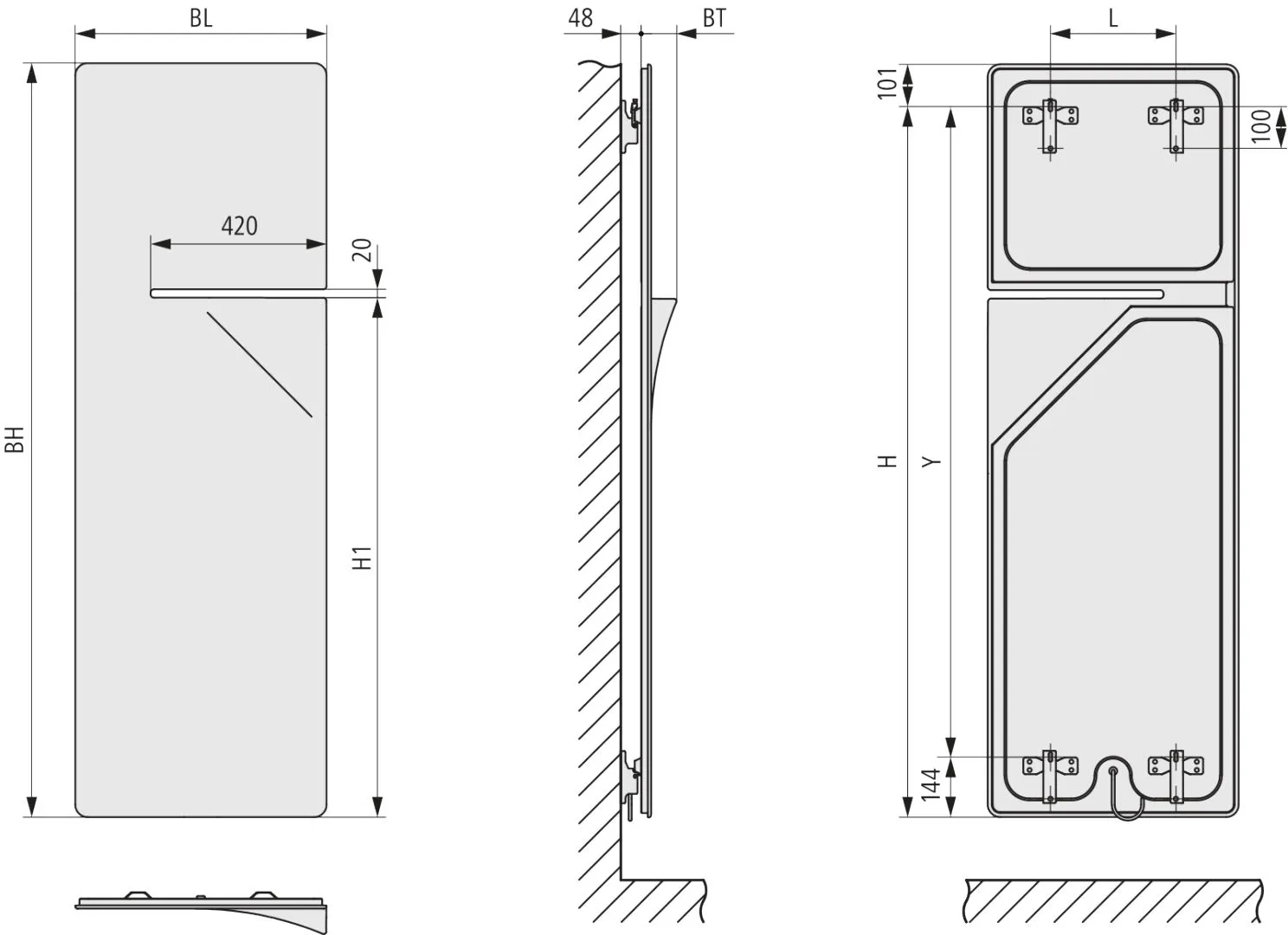 Kermi Design-Elektroheizkörper „Ineo®-E“ 60 × 180 cm in Sahara brown