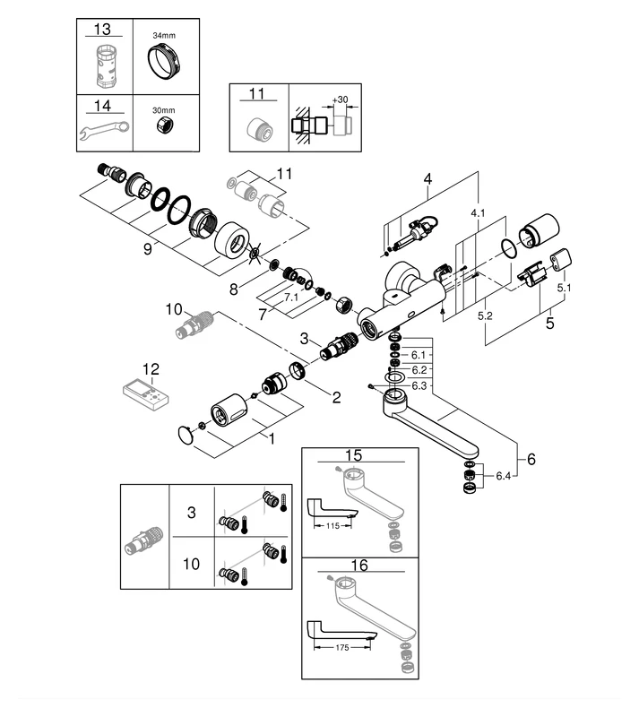 Grohe Eurosmart CE Special 36454 Waschtisch-Wandarmatur Grohe Eurosmart CE Special 36454 Waschtisch-Wandarmatur