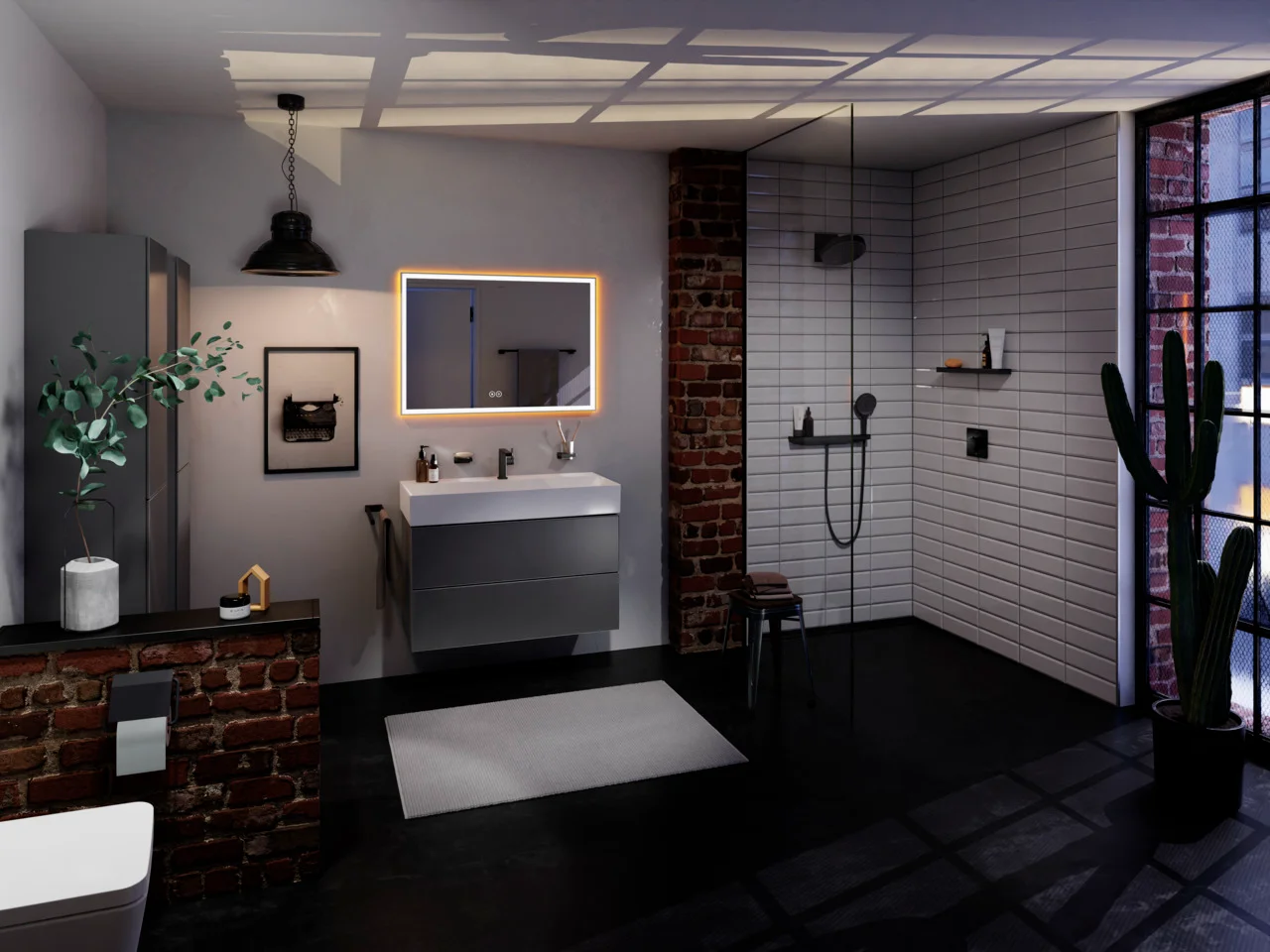 Hansgrohe Xarita E Spiegel 1000/700/50 mit LED-Beleuchtung, kapazitiver Berührungssensor, Mattweiß