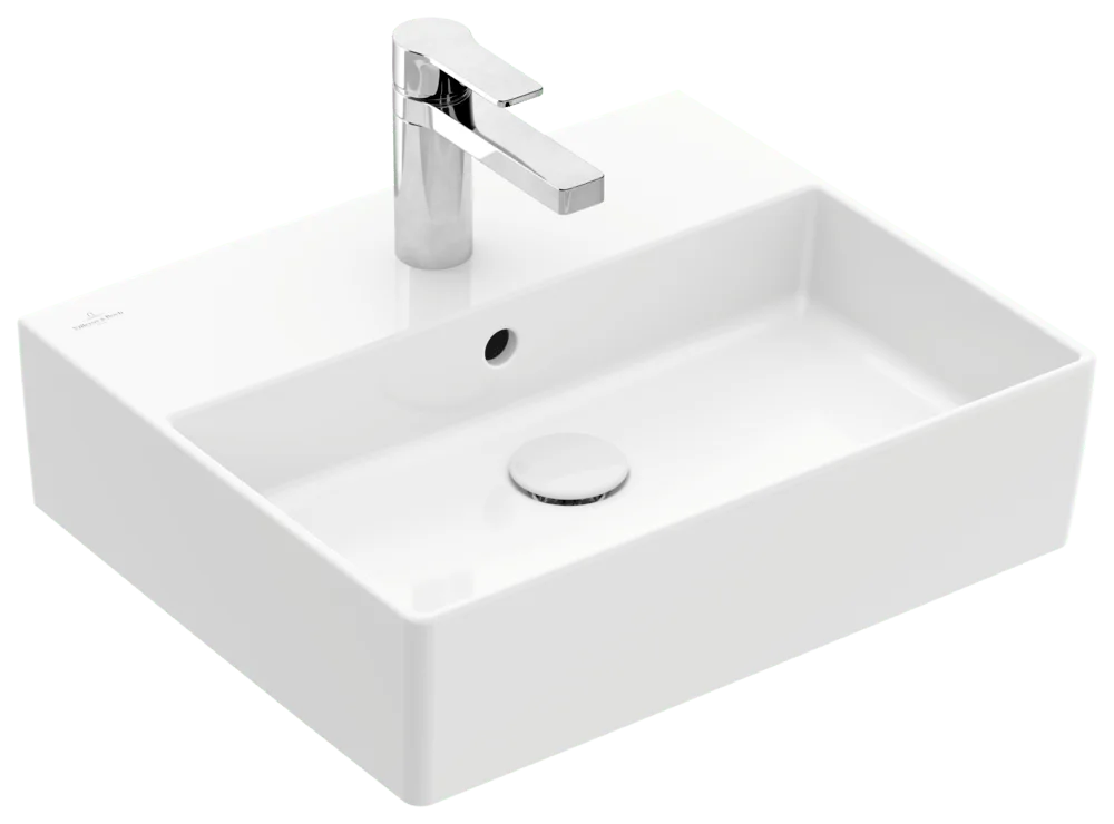 Villeroy & Boch Wandwaschbecken Memento 2.0, 500x420x140mm, TitanCeram, glänzend, Weiß Alpin, mit Überlauf Villeroy & Boch Wandwaschbecken Memento 2.0, 500x420x140mm, TitanCeram, glänzend, Weiß Alpin, mit Überlauf