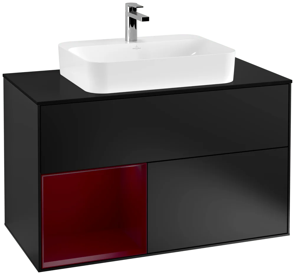 Villeroy & Boch Waschbeckenunterschrank Finion G36, 1000x603x501 mm, Black Matt Lacquer, mit Beleuchtung und Push-to-open Funktion Villeroy & Boch Waschbeckenunterschrank Finion G36, 1000x603x501 mm, Black Matt Lacquer, mit Beleuchtung und Push-to-open Funktion