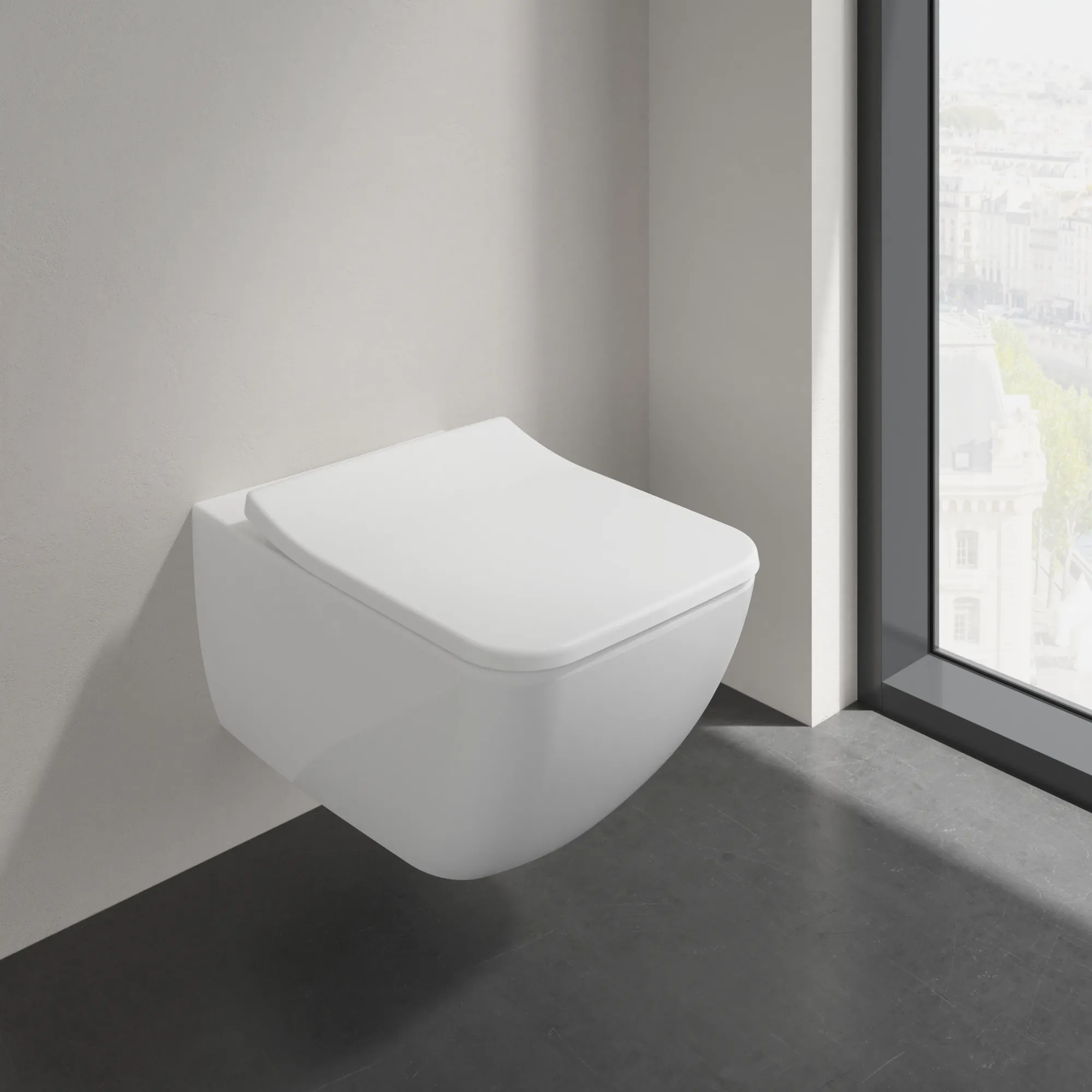 Wand-Tiefspül-WC DirectFlush „Venticello“ mit DirektFlush, Spülrandlos 37,5 × 33 × 56 cm in Weiß Alpin, ohne Spülrand