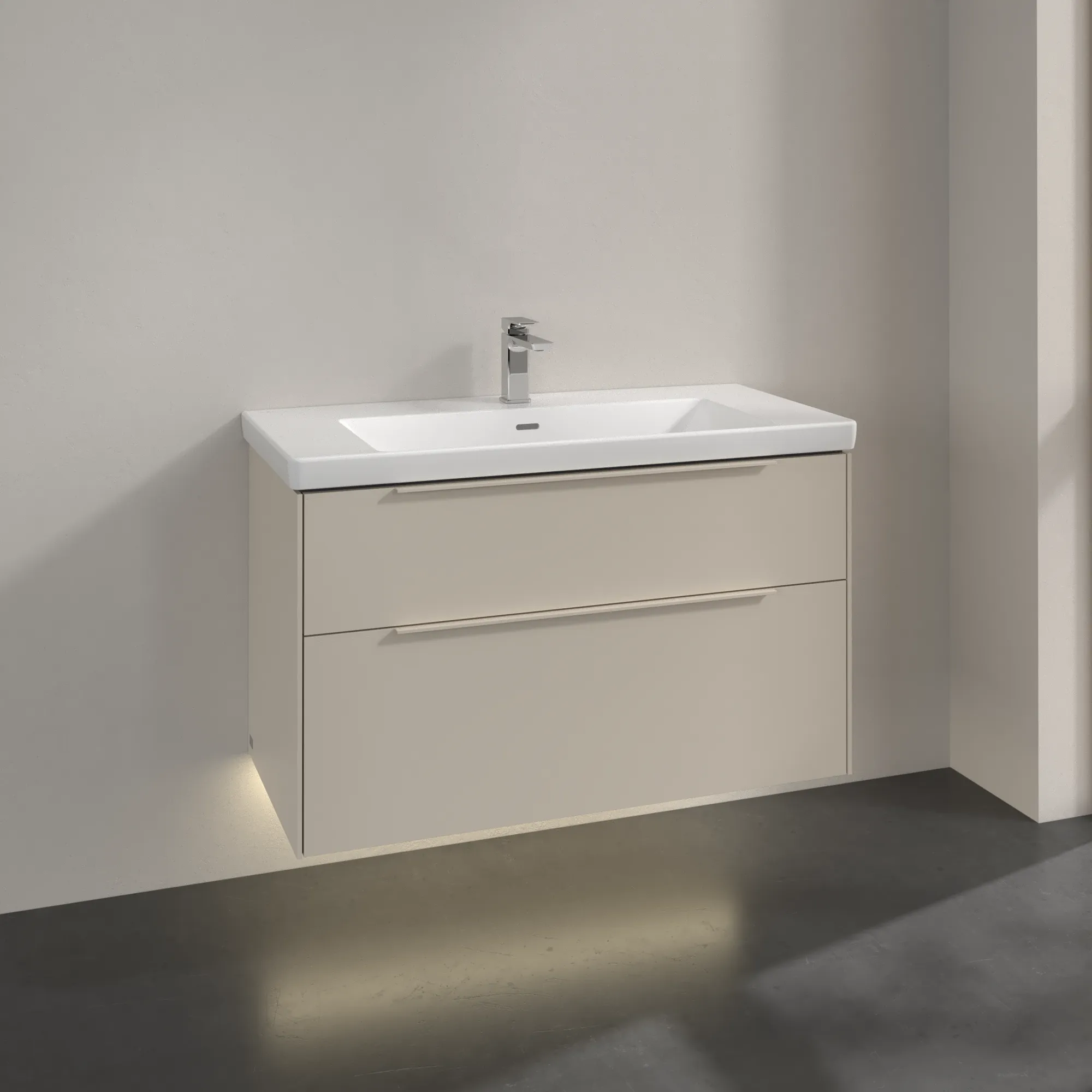 Villeroy & Boch Waschtischunterschrank „Subway 3.0“ für Schrankwaschtisch 973 × 576 × 478 mm Cashmere Grey, für Becken mittig