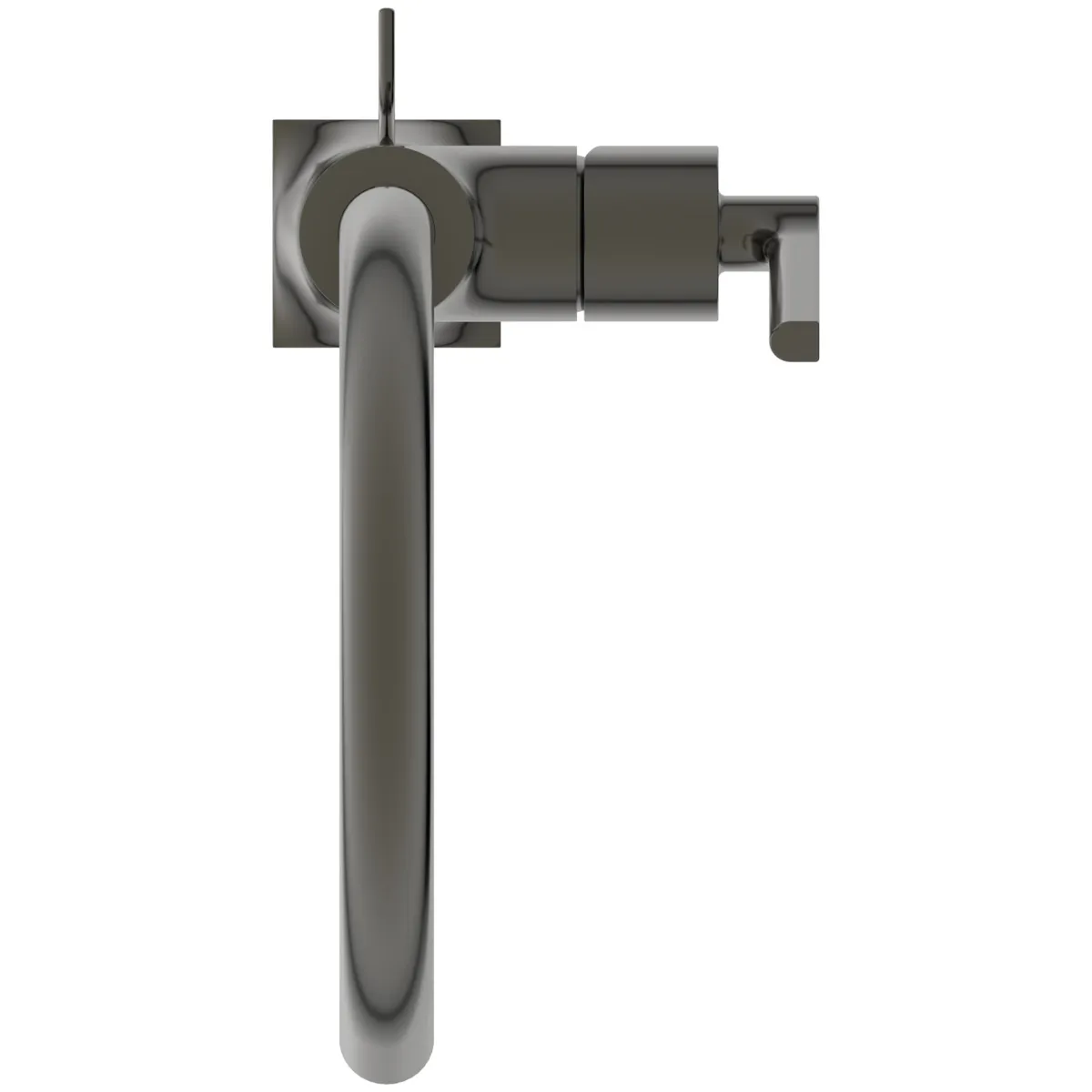 Waschtischarmatur Joy Neo mit Ablaufgarnitur verlängerter Sockel Ausladung 169mm Hebelgriffe Magnetic Grey Waschtischarmatur Joy Neo mit Ablaufgarnitur verlängerter Sockel Ausladung 169mm Hebelgriffe Magnetic Grey