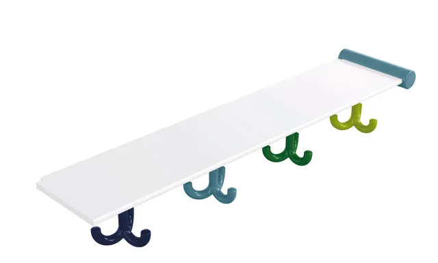 HEWI Kids Erweiterungsset Ablage mit Dreifachhaken, 4 Plätze, Aquablau, 608 x 89 x 132 mm HEWI Kids Erweiterungsset Ablage mit Dreifachhaken, 4 Plätze, Aquablau, 608 x 89 x 132 mm