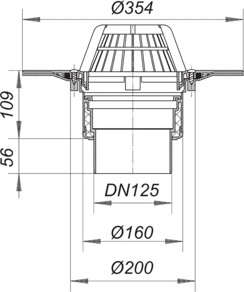 Dachablauf 62 PVC, DN 125