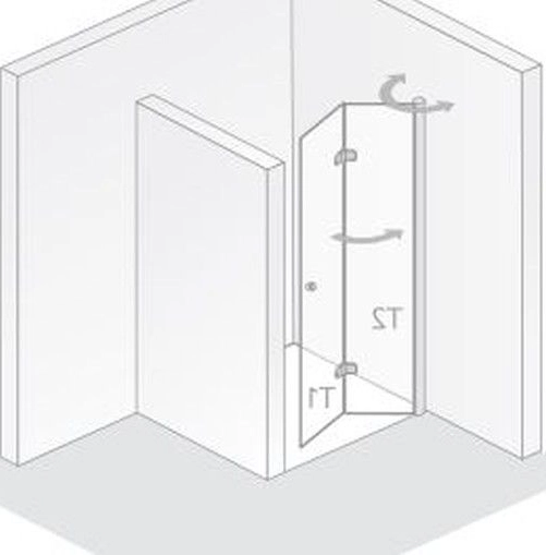 HSK teilgerahmte Drehfalttür pendelbar „Exklusiv 2.0“ Glas Klar hell, Profile Alu Silber-matt, Scharniere Premium Softcube, B: 1000 mm H: 2000 mm HSK teilgerahmte Drehfalttür pendelbar „Exklusiv 2.0“ Glas Klar hell, Profile Alu Silber-matt, Scharniere Premium Softcube, B: 1000 mm H: 2000 mm