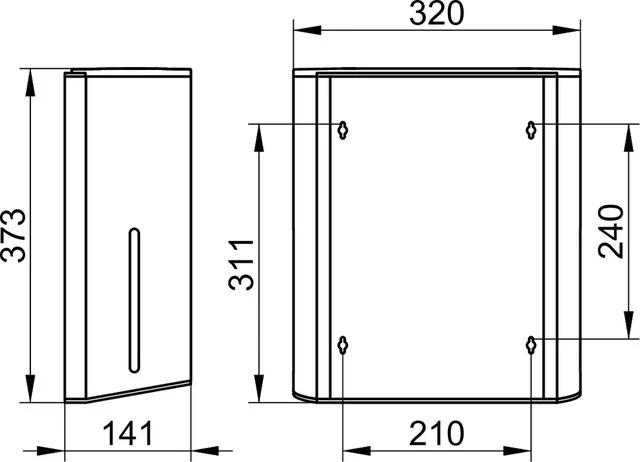 Plan 14985170000 Papiertuchspender silber-eloxiert Plan 14985170000 Papiertuchspender silber-eloxiert