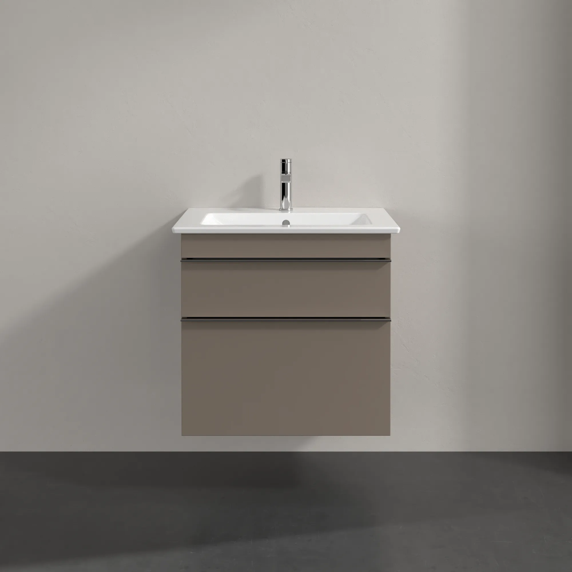 Villeroy & Boch Waschtischunterschrank „Venticello“ für Schrankwaschtisch 603 × 590 × 502 mm Taupe, für Becken mittig Villeroy & Boch Waschtischunterschrank „Venticello“ für Schrankwaschtisch 603 × 590 × 502 mm Taupe, für Becken mittig