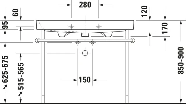 Wandwaschtisch „Happy D.2“, mit Überlauf, Hahnlochposition mittig Wandwaschtisch „Happy D.2“, mit Überlauf, Hahnlochposition mittig