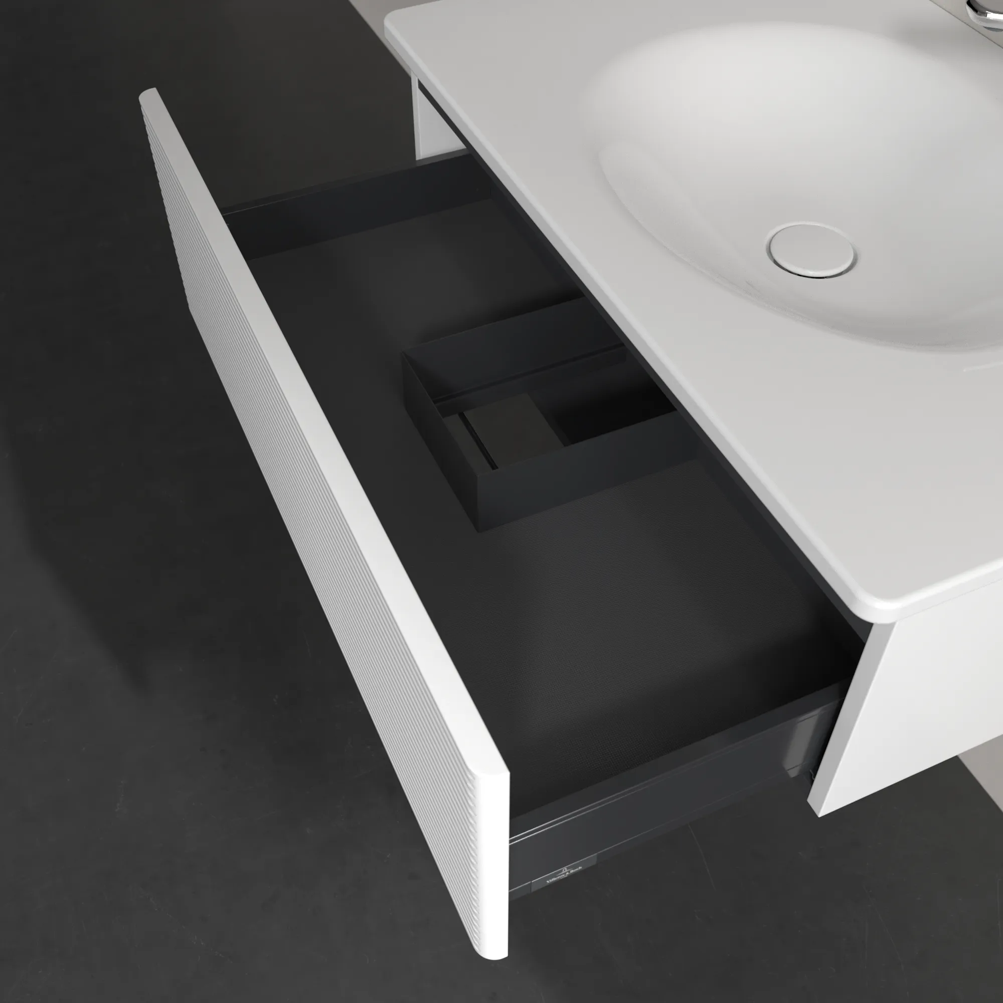 Villeroy & Boch Waschbeckenunterschrank Antao K01, 788x256x496mm, White Matt Lacquer, mit SoftClosing und Push-to-open Funktion Villeroy & Boch Waschbeckenunterschrank Antao K01, 788x256x496mm, White Matt Lacquer, mit SoftClosing und Push-to-open Funktion