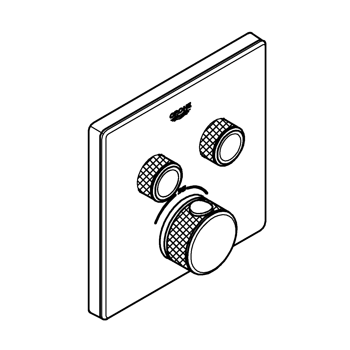 Thermostat Grohtherm SmartControl 29156, mit 2 Absperrventilen, Fertigmontageset für Rapido SmartBox, Wandrosette eckig, moon white