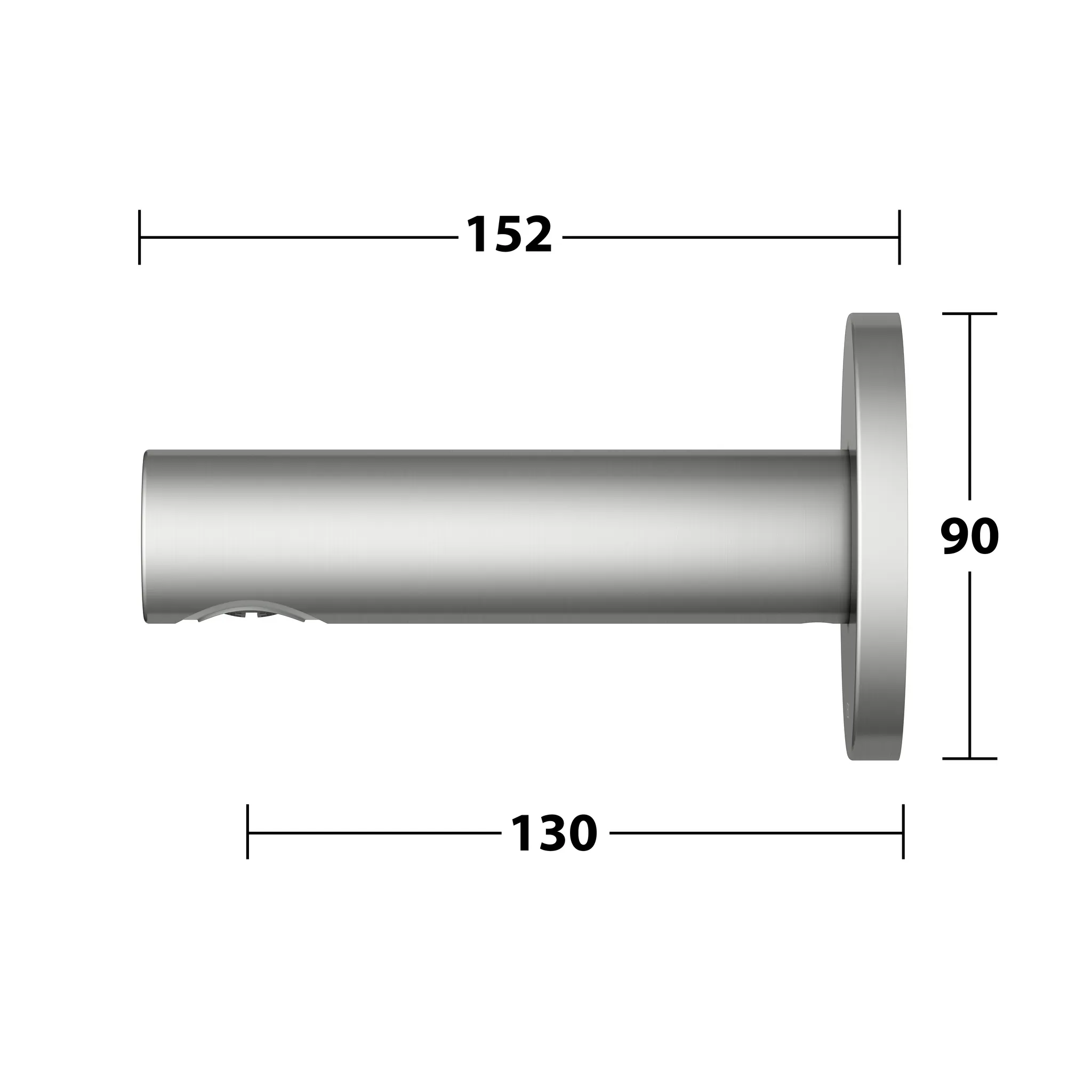 KEUCO IXMO Wanneneinlauf rund Ausladung 130 mm Edelstahl-finish