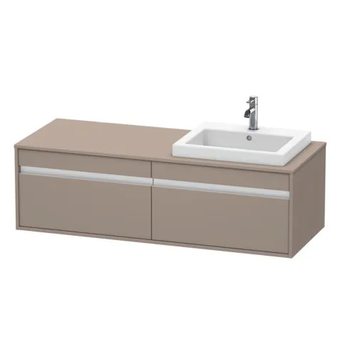 Duravit Waschtischunterschrank wandhängend „Ketho“ 140 × 42,6 × 55 cm Basalt Matt