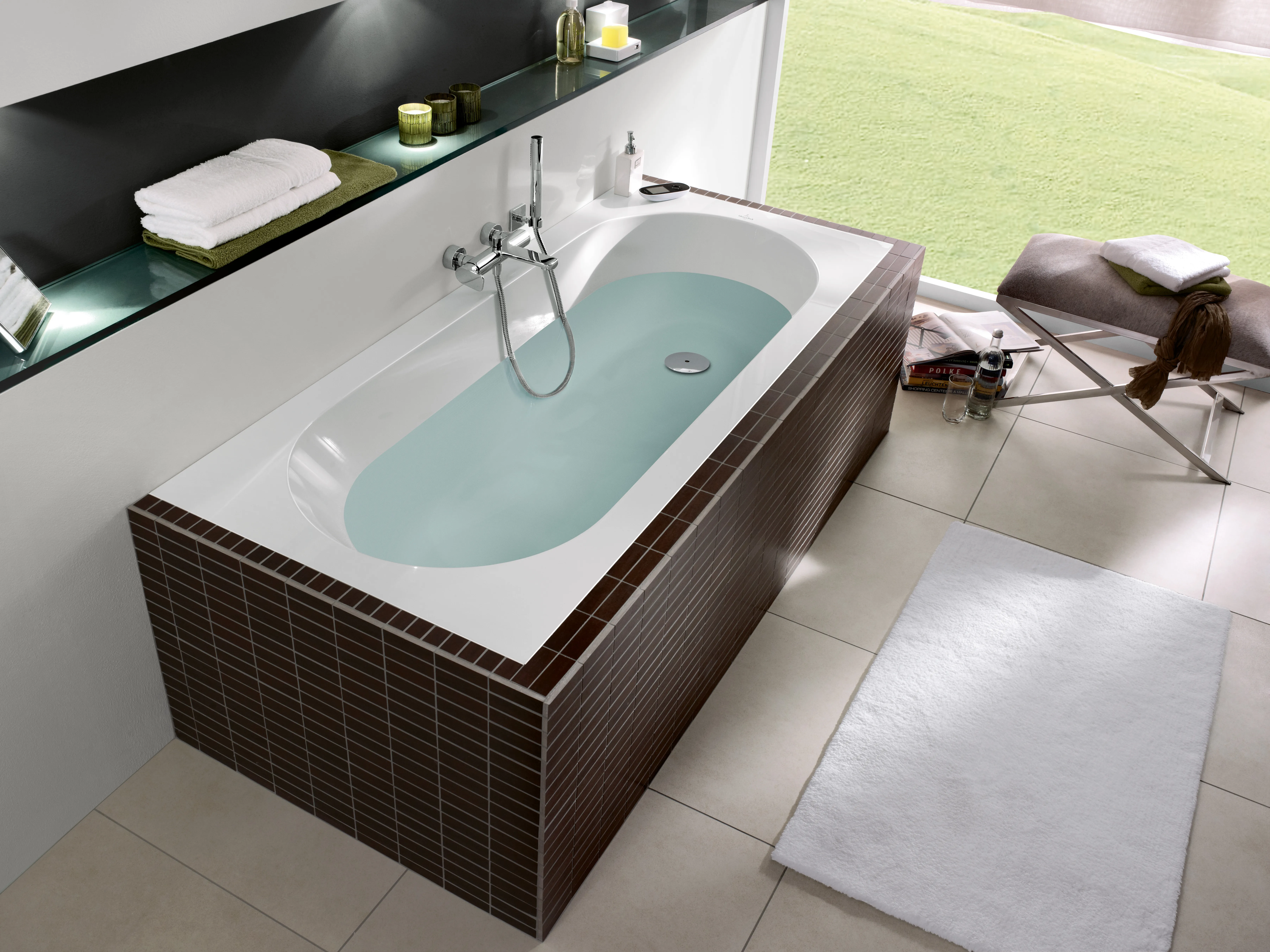 Villeroy & Boch Badewanne „Oberon“ rechteck 190 × 90 cm, Mittelablauf