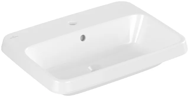 Villeroy & Boch Einbauwaschtisch „Architectura“ mit 1×1 Hahnlochbohrung, 600 × 450 × 170 mm, mit Hahnlochbohrung, Hahnlochposition mittig in Weiß Alpin Villeroy & Boch Einbauwaschtisch „Architectura“ mit 1×1 Hahnlochbohrung, 600 × 450 × 170 mm, mit Hahnlochbohrung, Hahnlochposition mittig in Weiß Alpin