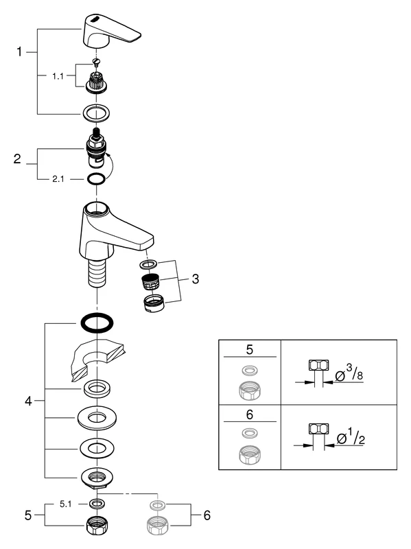 Standventil BauFlow 20575, XS-Size, Einlochmontage, chrom Standventil BauFlow 20575, XS-Size, Einlochmontage, chrom