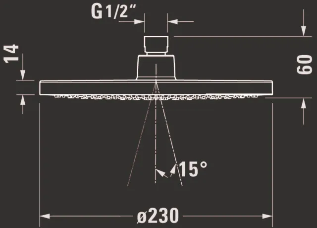 Duschkopf „Zubehör Armaturen“ ⌀ 230 mm in Schwarz (matt)
