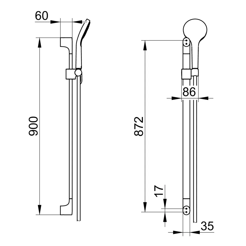 Edition 400 Brause-Set 900 mm verchromt