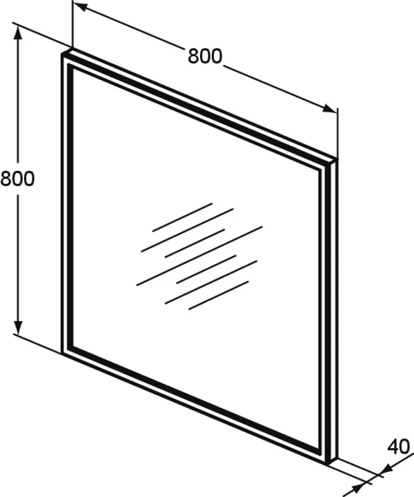 Ideal Standard Spiegel Conca, eckig, 800x38x800mm