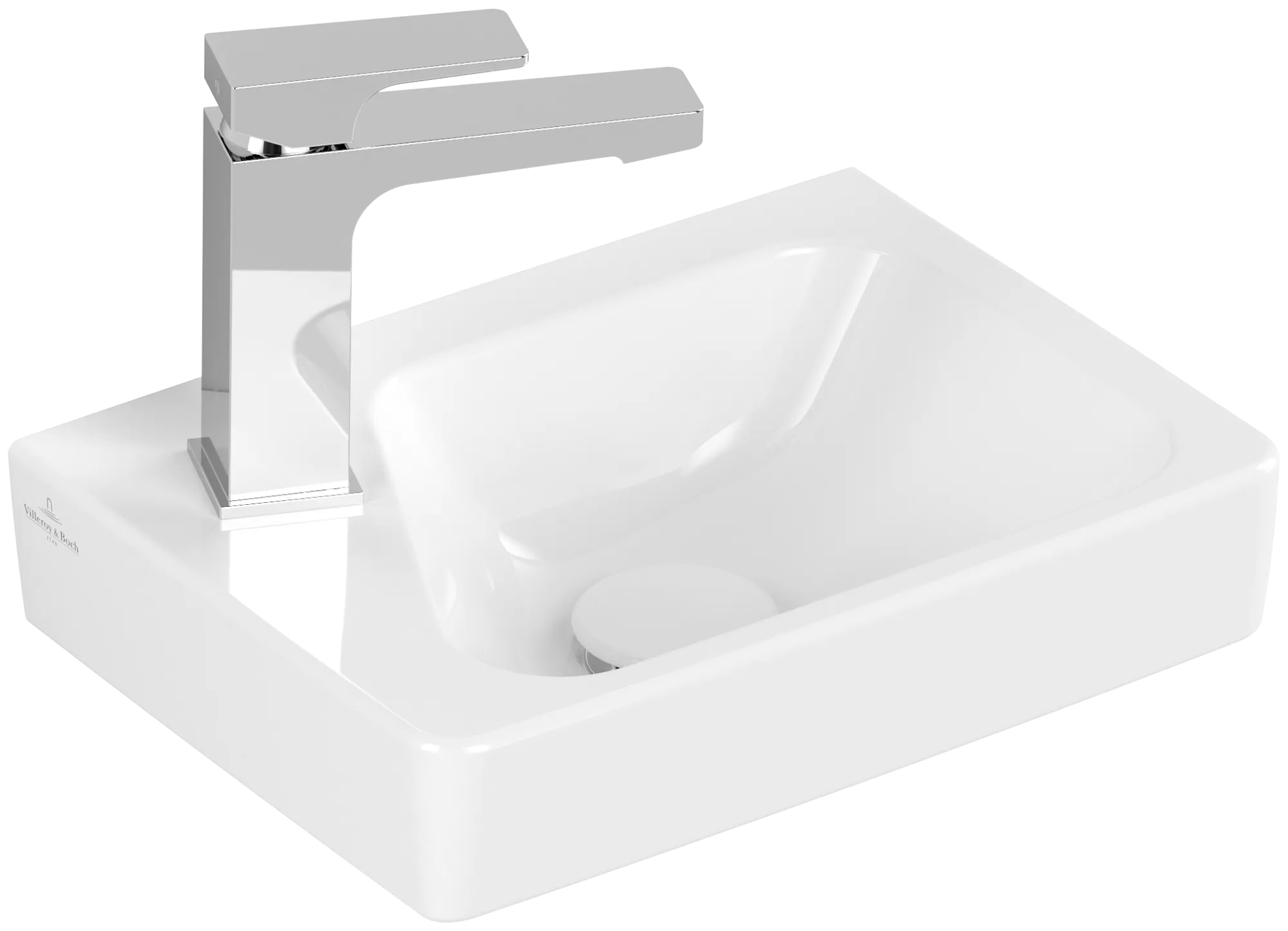 Villeroy & Boch Handwaschbecken Architectura, Rechteck, 360x260x135mm, glänzend weiß Alpin, 1-Loch-Armatur, Sanitärkeramik Villeroy & Boch Handwaschbecken Architectura, Rechteck, 360x260x135mm, glänzend weiß Alpin, 1-Loch-Armatur, Sanitärkeramik