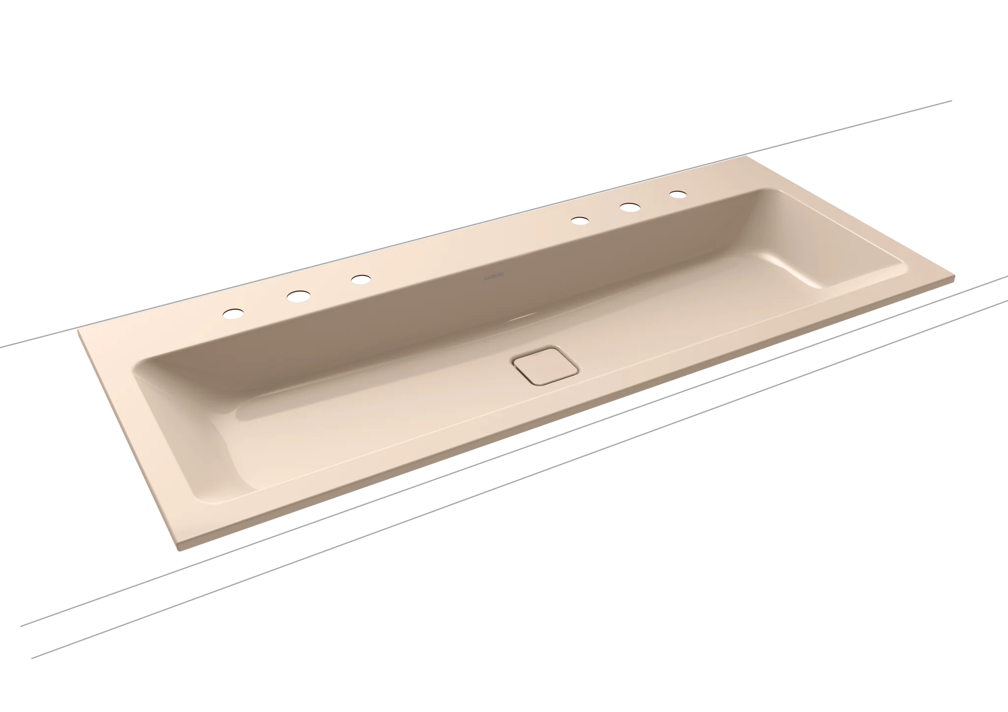 Kaldewei CONO Einbau-Doppelwaschtisch, 1200x500 mm, bahamabeige, Perl-Effekt, Antidröhn, 2x3HL, ohne Überlauf