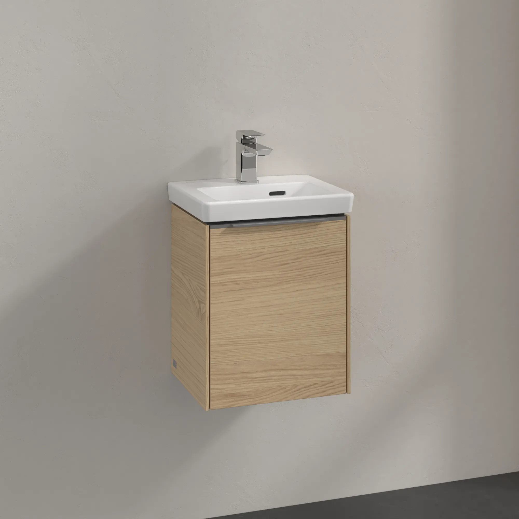 Villeroy & Boch Waschtischunterschrank mit Tür „Subway 3.0“ für Schrankwaschtisch 351 × 429 × 309 mm Nordic Oak, 1 Tür, für Becken mittig, Anschlag links Villeroy & Boch Waschtischunterschrank mit Tür „Subway 3.0“ für Schrankwaschtisch 351 × 429 × 309 mm Nordic Oak, 1 Tür, für Becken mittig, Anschlag links