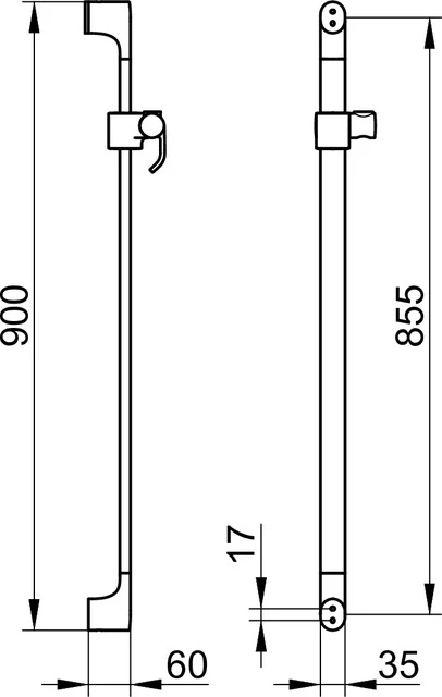 Edition 400 51585010900 Brausestange mit Brauseschieber 900 mm verchromt Edition 400 51585010900 Brausestange mit Brauseschieber 900 mm verchromt