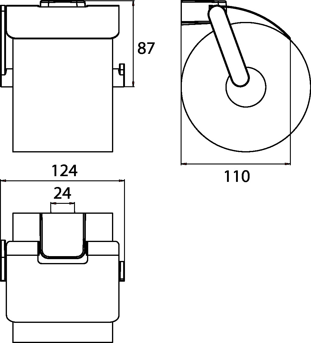 trend Papierhalter mit Deckel, chrom