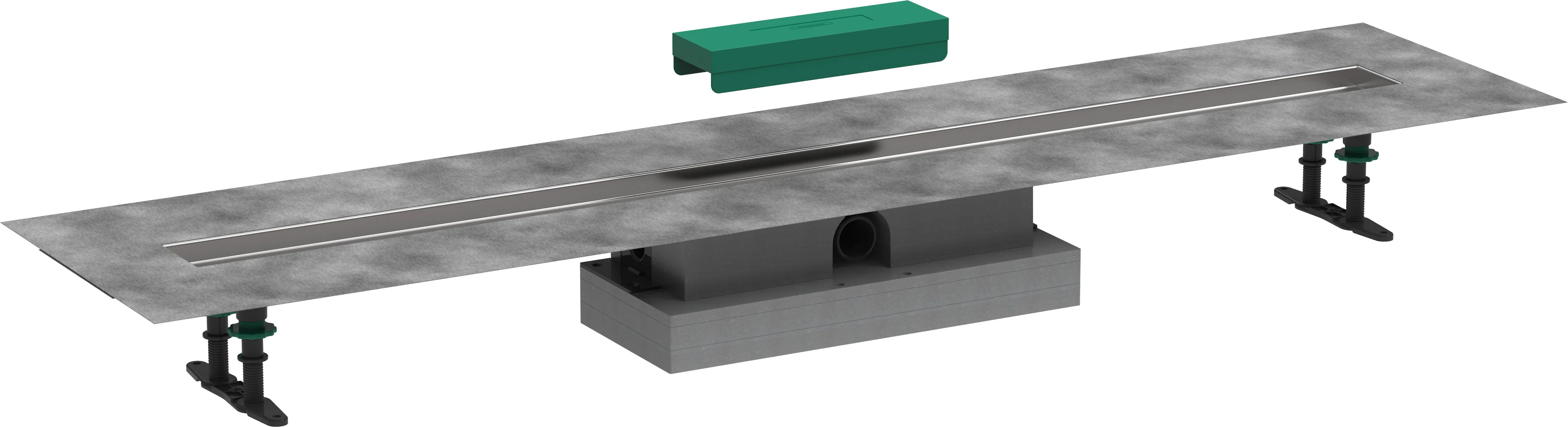 Hansgrohe uBox universal Komplettset für flache Installation 1200 mm, passend für Duschrinnen Fertigsets