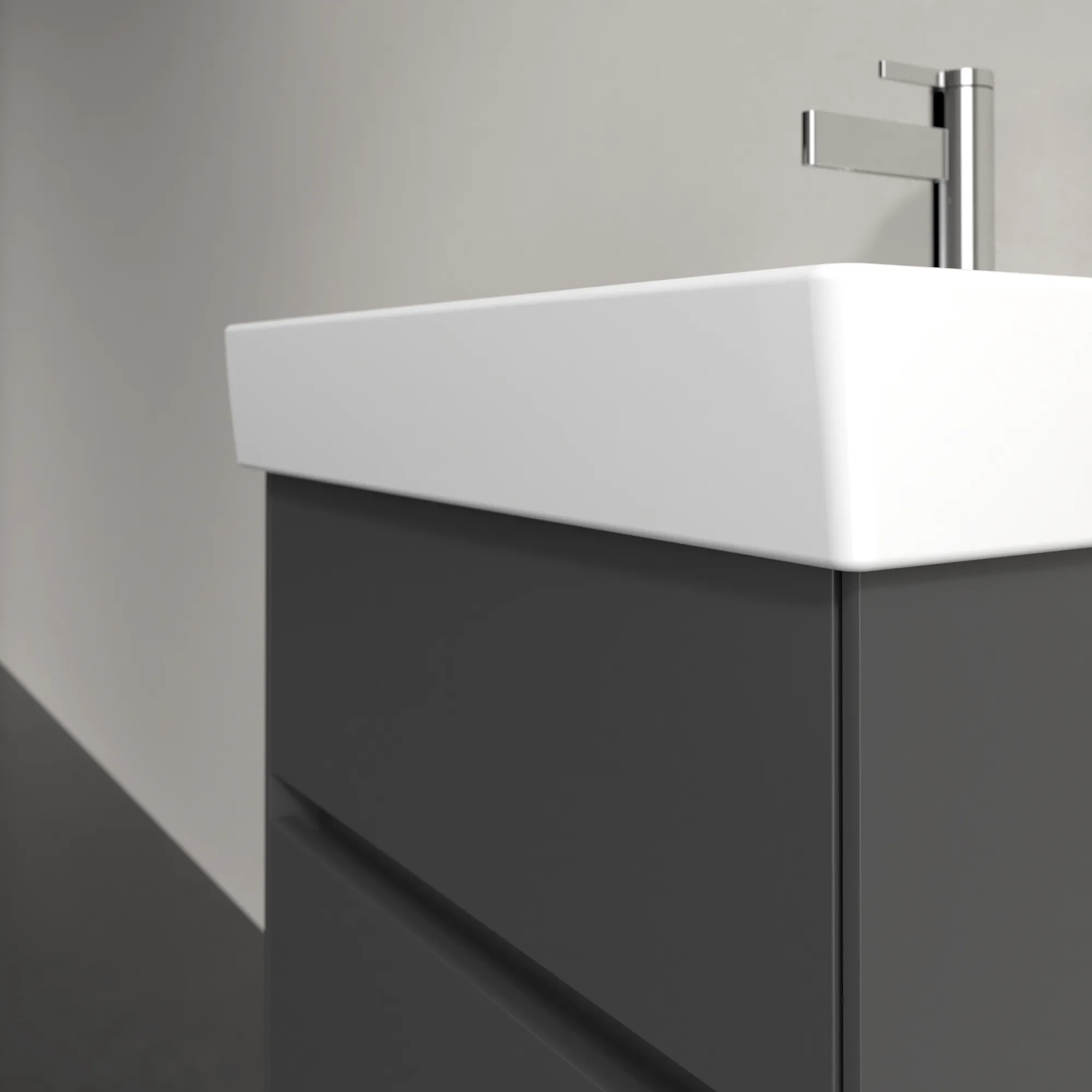 Villeroy & Boch Waschtischunterschrank „Collaro“ 510 × 546 × 414 mm Graphite, für Becken mittig, ohne Beleuchtung Villeroy & Boch Waschtischunterschrank „Collaro“ 510 × 546 × 414 mm Graphite, für Becken mittig, ohne Beleuchtung