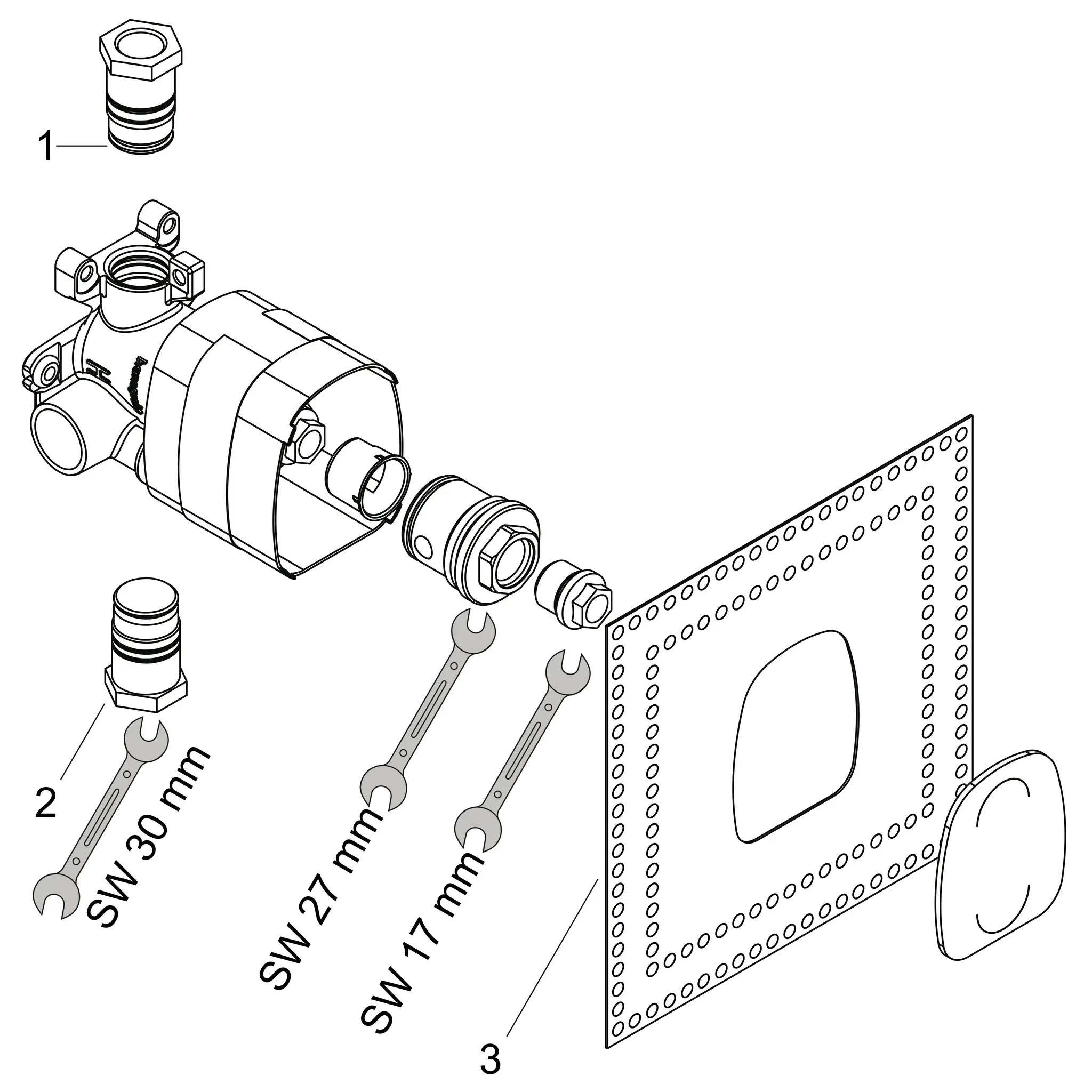 Hansgrohe AXOR Starck AXOR Grundkörper für Thermostatmodul 120⁄120 Unterputz, DN20 Hansgrohe AXOR Starck AXOR Grundkörper für Thermostatmodul 120⁄120 Unterputz, DN20