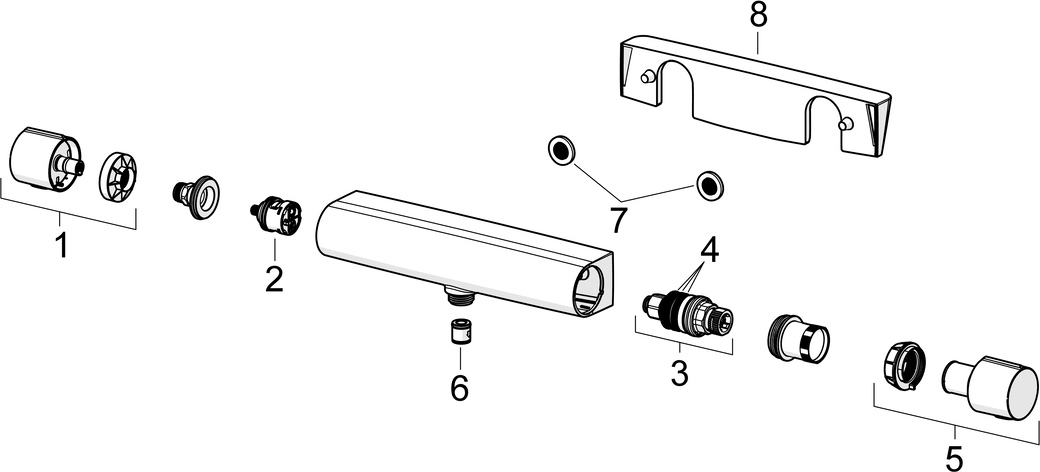 Brausebatterie OPTIMA 6514 Chrom