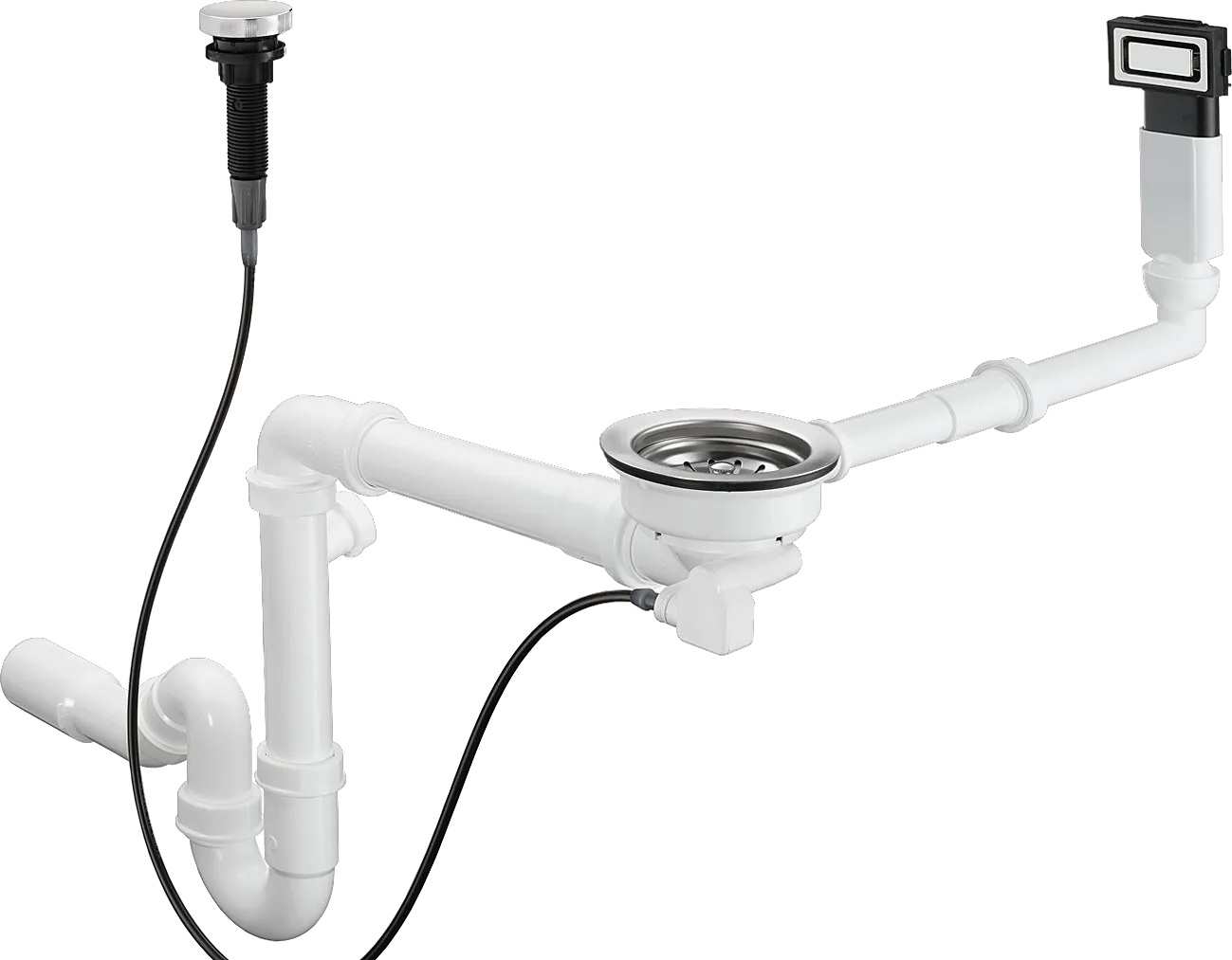 Hansgrohe D14-11 Automatische Ab-und Überlaufgarnitur für Einzelbecken, Edelstahl