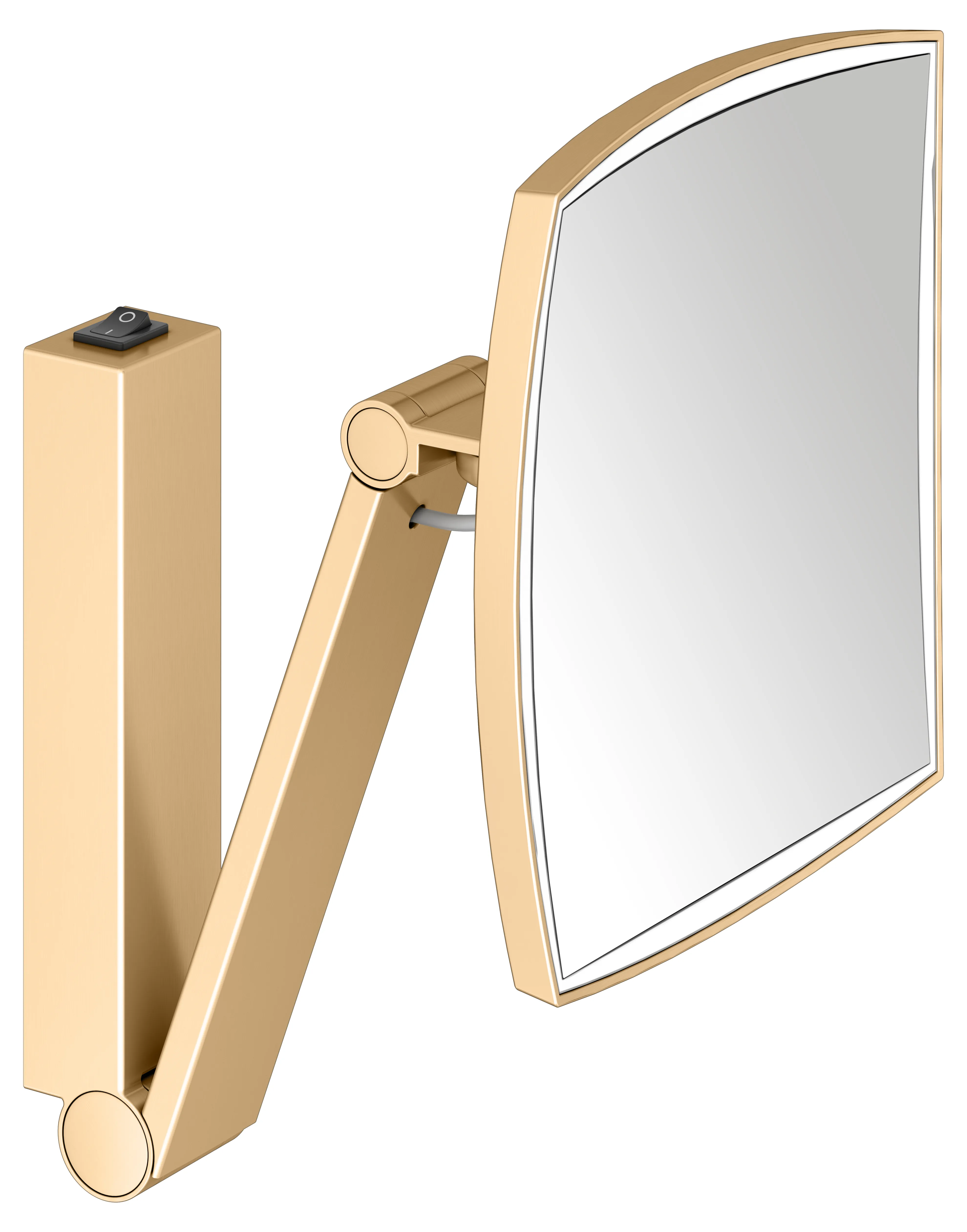 KEUCO Kosmetikspiegel iLook_move beleuchtet mit Wippschalter Wandmodell, eckig/beleuchtet mit Wippschalter Messing gebürstet