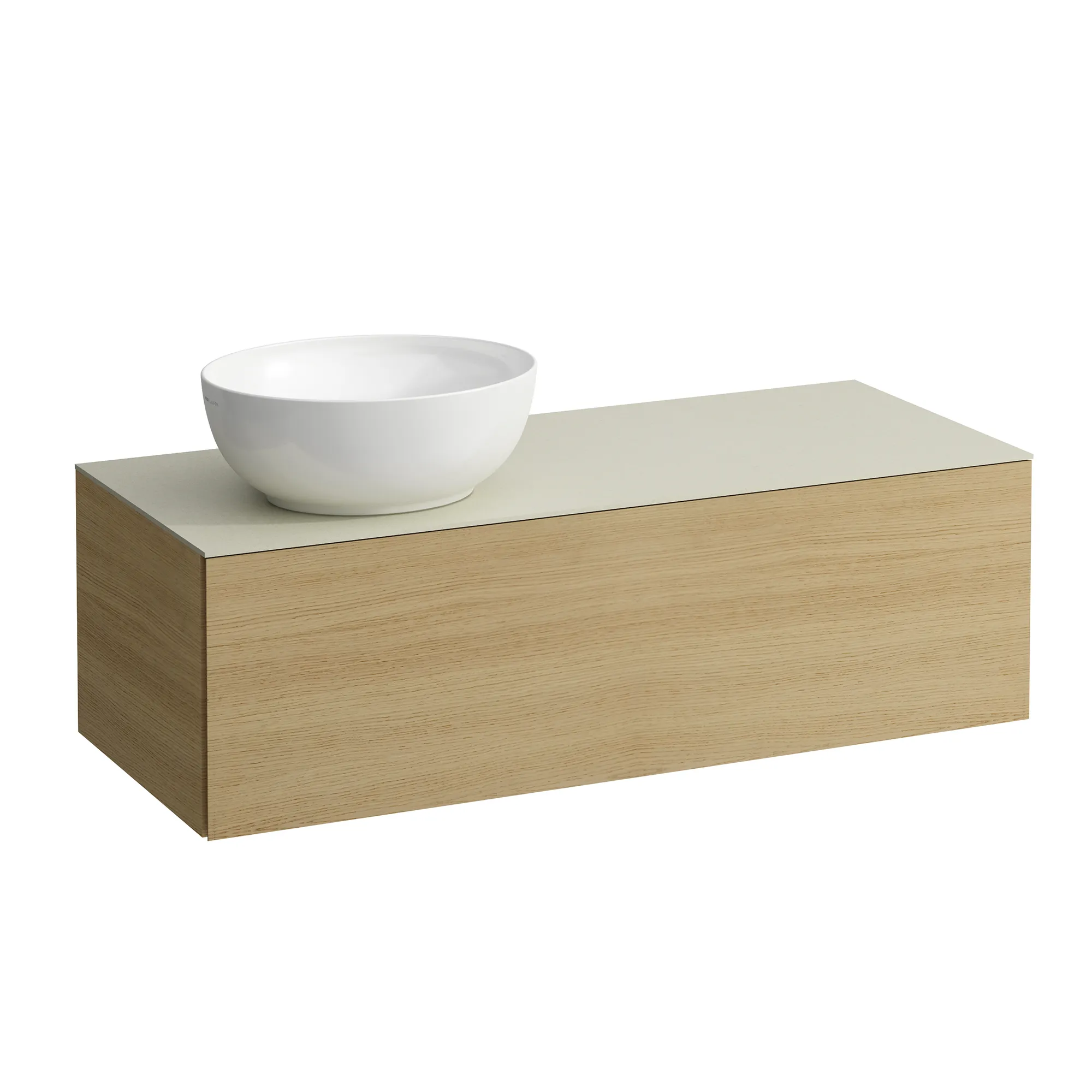 Laufen Schubladenelement „Ilbagnoalessi“ 1200 × 370 × 500 mm Eiche hell, mit Hahnlochbohrung, links