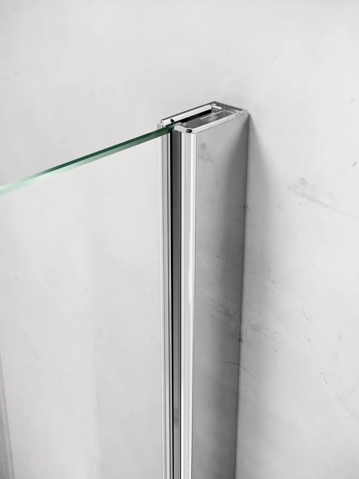 HSK teilgerahmte Drehtür „Exklusiv 2.0“ für verkürzte Seitenwand Glas Linea 01 (80 cm), Profile Alu Silber-matt, Sondergröße