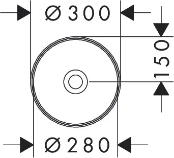 Xuniva S Aufsatzwaschtisch 300/300 ohne Hahnloch und Überlauf Weiß