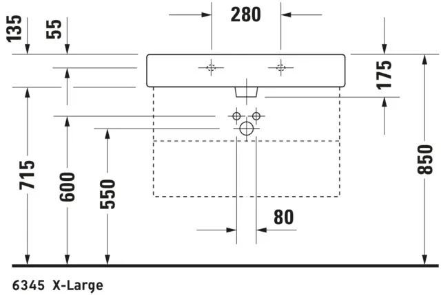 Wandwaschtisch „Vero“, mit Überlauf, Hahnlochposition mittig Wandwaschtisch „Vero“, mit Überlauf, Hahnlochposition mittig